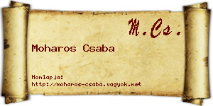 Moharos Csaba névjegykártya